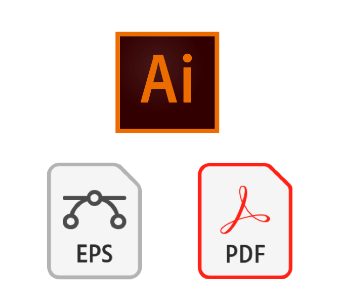入稿データは、ai、eps、pdfの３種類。